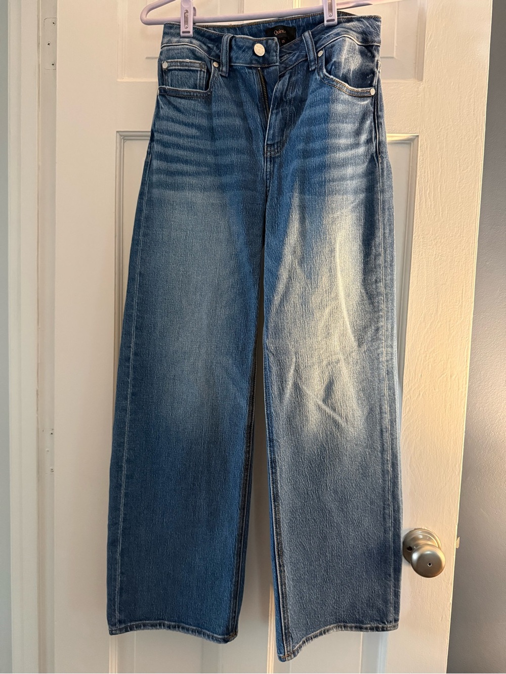 Quince Wide-Leg Jeans in Medium Blue Wash